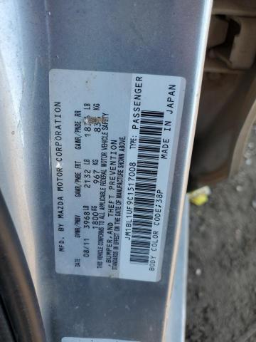 JM1BL1UF9C1517008 - 2012 MAZDA 3 I GRAY photo 12