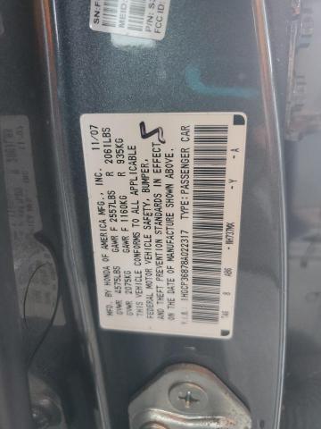1HGCP36878A022317 - 2008 HONDA ACCORD EXL GRAY photo 12