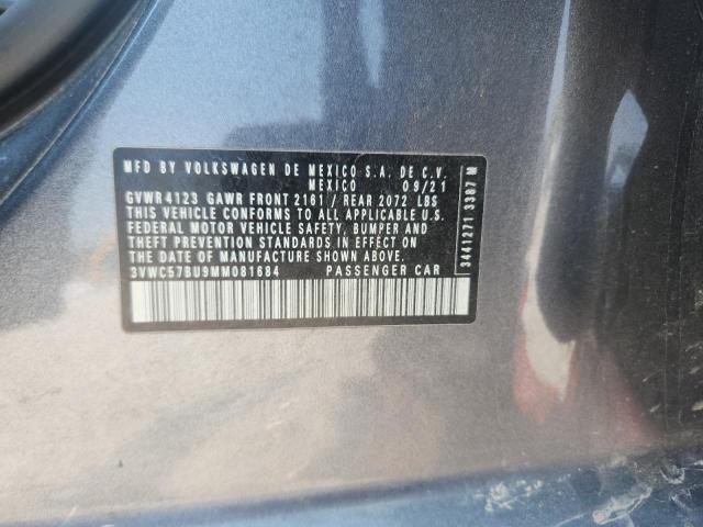 3VWC57BU9MM081684 - 2021 VOLKSWAGEN JETTA S GRAY photo 13