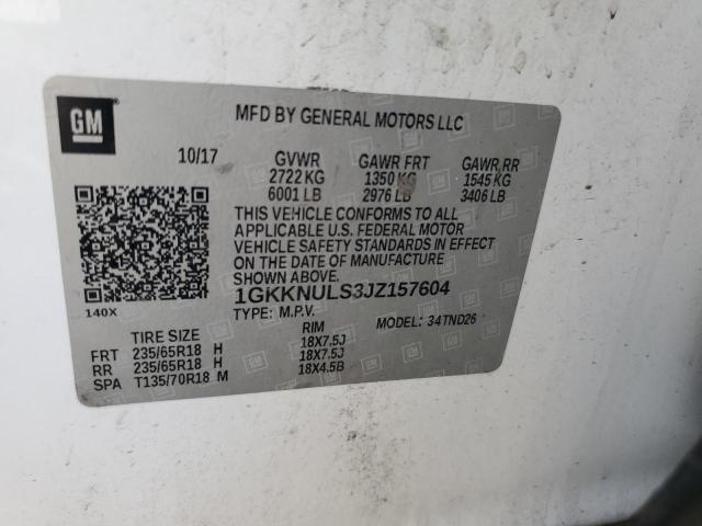 1GKKNULS3JZ157604 - 2018 GMC ACADIA SLT-1 Ақ фото 13