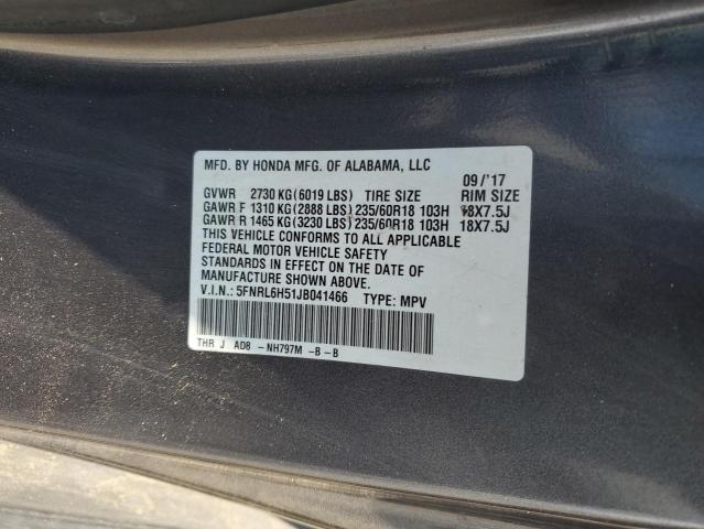 5FNRL6H51JB041466 - 2018 HONDA ODYSSEY EX Szary zdjęcie 13