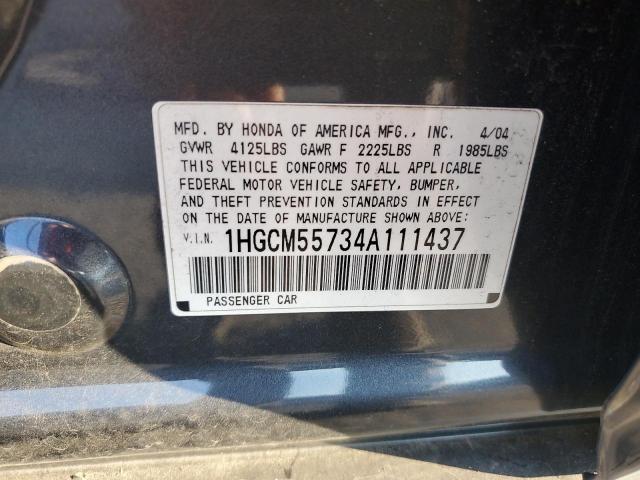 1HGCM55734A111437 - 2004 HONDA ACCORD EX GRAY photo 13