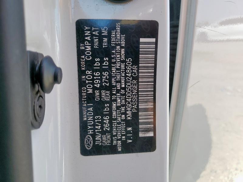 KMHGC4DD5DU248605 - 2013 HYUNDAI GENESIS 3.8L 白色 照片 13