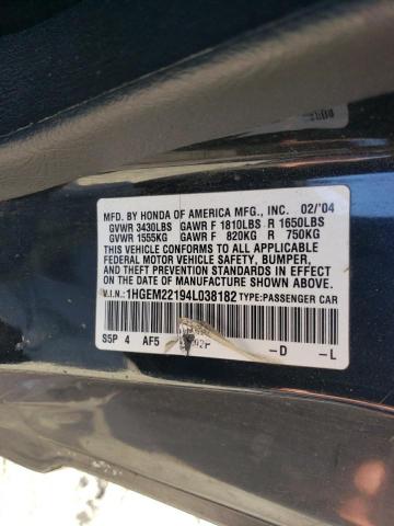 1HGEM22194L038182 - 2004 HONDA CIVIC DX VP Qara foto 12