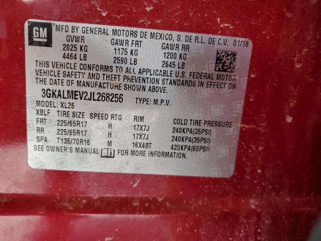 3GKALMEV2JL268256 - 2018 GMC TERRAIN SLE 红色 照片 12