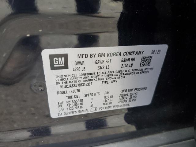 KL4CJASB7MB316367 - 2021 BUICK ENCORE PREFERRED BLACK photo 13