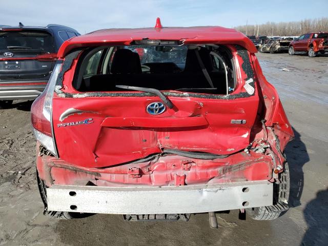 JTDKDTB3XF1576154 - 2015 TOYOTA PRIUS C RED photo 6