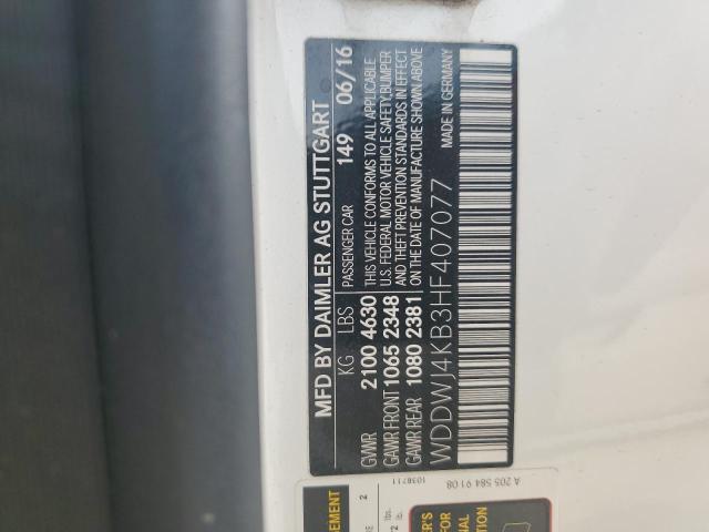 WDDWJ4KB3HF407077 - 2017 MERCEDES-BENZ C 300 4MATIC WHITE photo 12