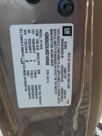 1GNDU23L46D149348 - 2006 CHEVROLET UPLANDER LS TAN photo 13