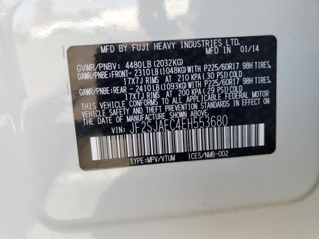 JF2SJAEC4EH553680 - 2014 SUBARU FORESTER 2.5I PREMIUM თეთრი ფოტო 13