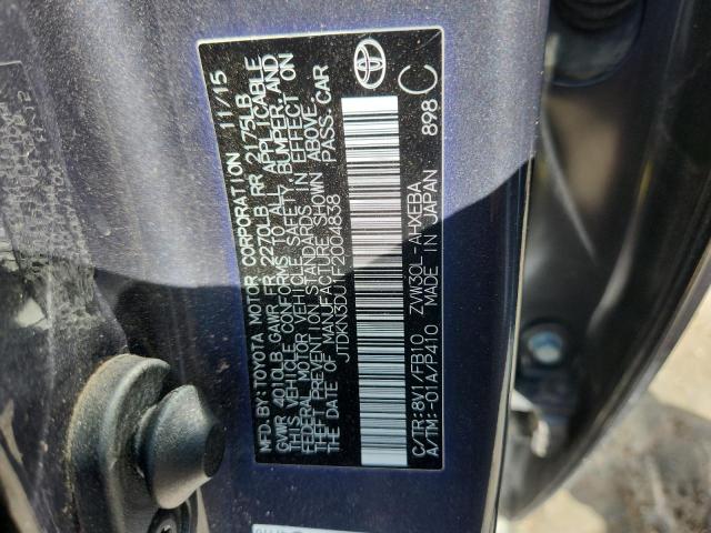 JTDKN3DU1F2004838 - 2015 TOYOTA PRIUS GRAY photo 12