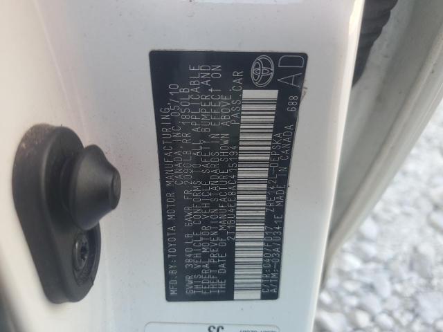 2T1BU4EE8AC415194 - 2010 TOYOTA COROLLA BASE თეთრი ფოტო 12