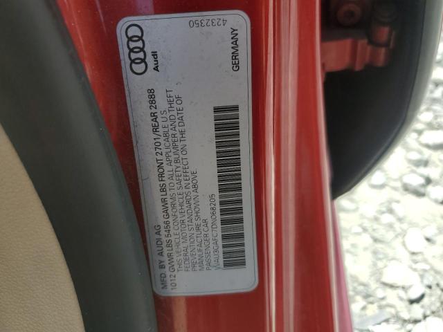 WAU3GAFC7DN068205 - 2013 AUDI A7 PRESTIGE RED photo 12