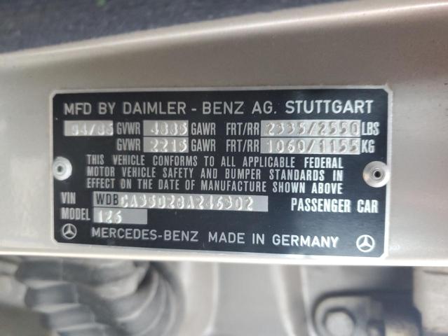 WDBCA35D2GA246302 - 1986 MERCEDES-BENZ 420 SEL GOLD photo 12