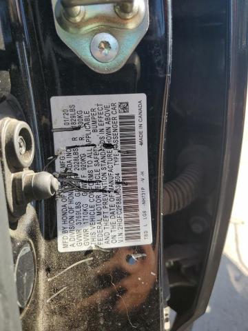 2HGFC2F88LH530504 - 2020 HONDA CIVIC SPORT BLACK photo 12