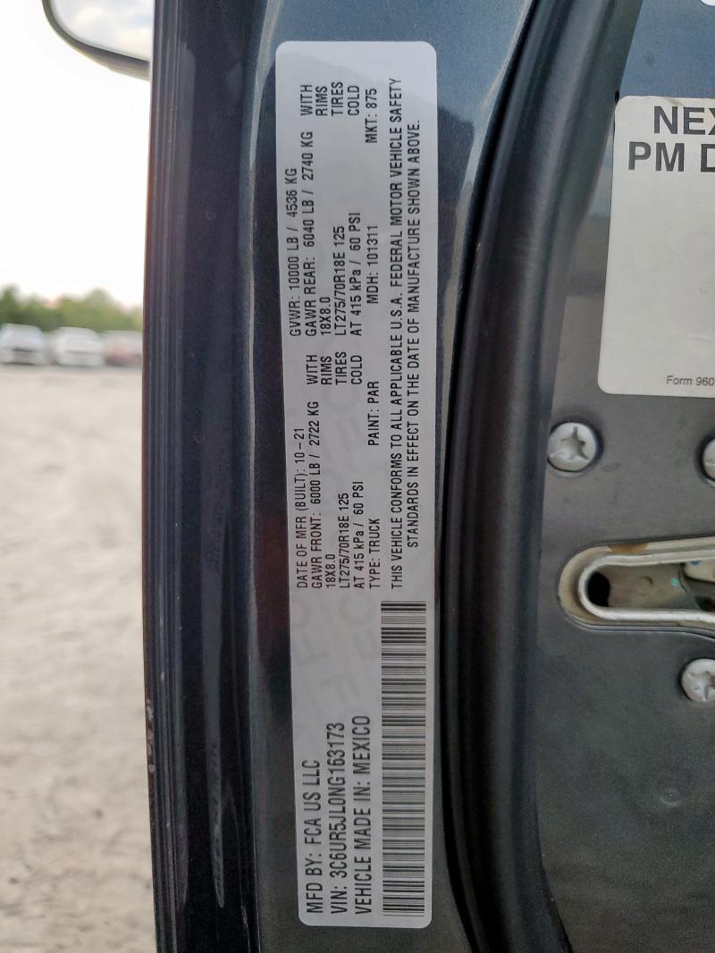 3C6UR5JL0NG163173 - 2022 RAM 2500 BIG HORN/LONE STAR GRAY photo 13