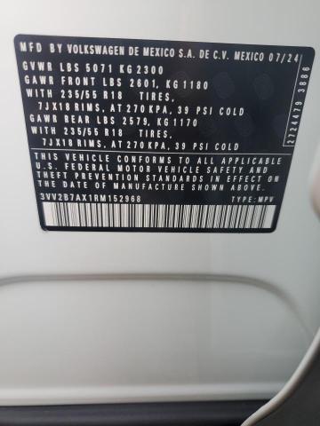 3VV2B7AX1RM152968 - 2024 VOLKSWAGEN TIGUAN SE Beyaz fotoğraf 12