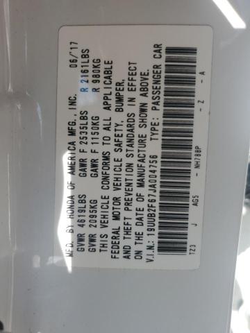 19UUB2F67JA004756 - 2018 ACURA TLX TECH+A Белый фото 12