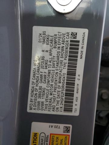 2HGFE2F50RH540470 - 2024 HONDA CIVIC SPORT GRAY photo 13