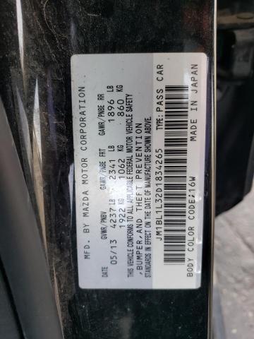 JM1BL1L32D1834265 - 2013 MAZDA SPEED 3 ნაცრისფერი ფოტო 12