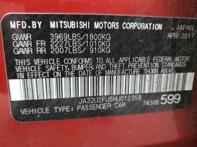 JA32U2FU5HU012358 - 2017 MITSUBISHI LANCER ES RED photo 13