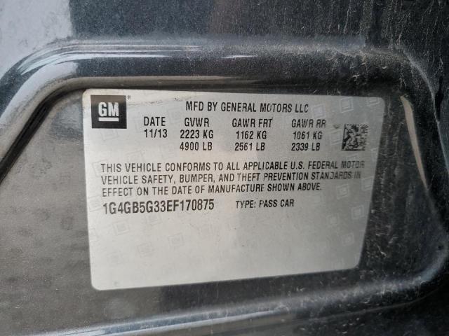 1G4GB5G33EF170875 - 2014 BUICK LACROSSE CHARCOAL photo 12