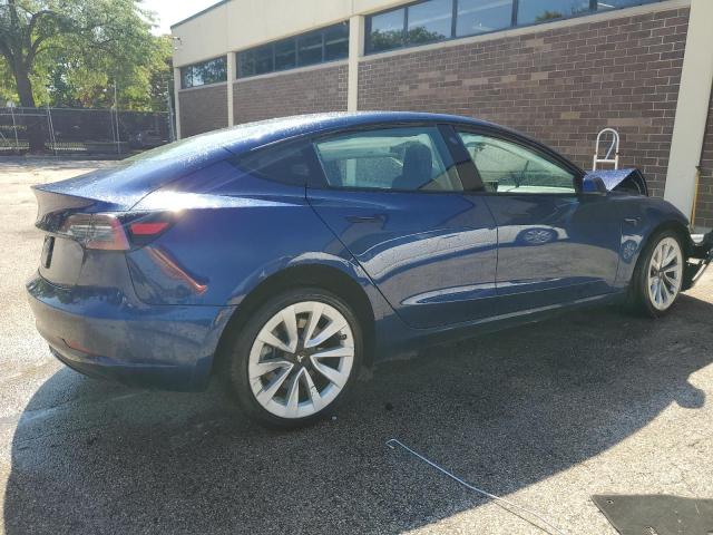 5YJ3E1EA3NF303918 - 2022 TESLA MODEL 3 ლურჯი ფოტო 3
