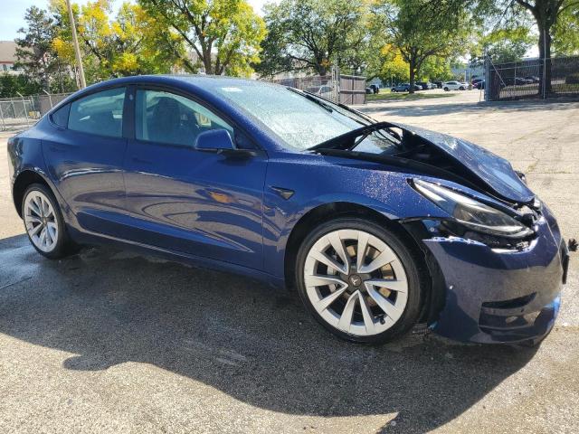 5YJ3E1EA3NF303918 - 2022 TESLA MODEL 3 ლურჯი ფოტო 4