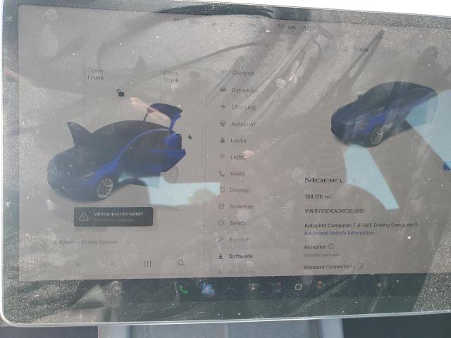 5YJ3E1EA3NF303918 - 2022 TESLA MODEL 3 ლურჯი ფოტო 9