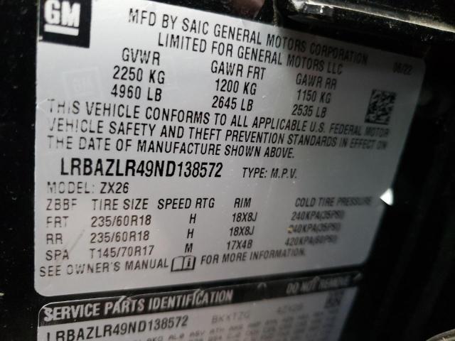 LRBAZLR49ND138572 - 2022 BUICK ENVISION PREFERRED BLACK photo 13