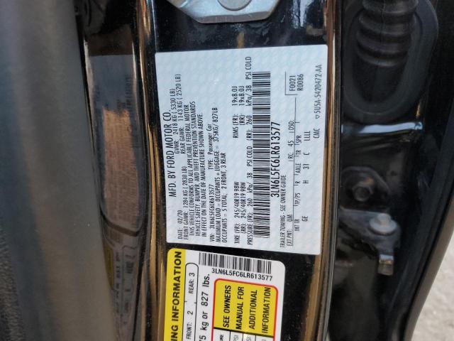 3LN6L5FC6LR613577 - 2020 LINCOLN MKZ RESERVE შავი ფოტო 12