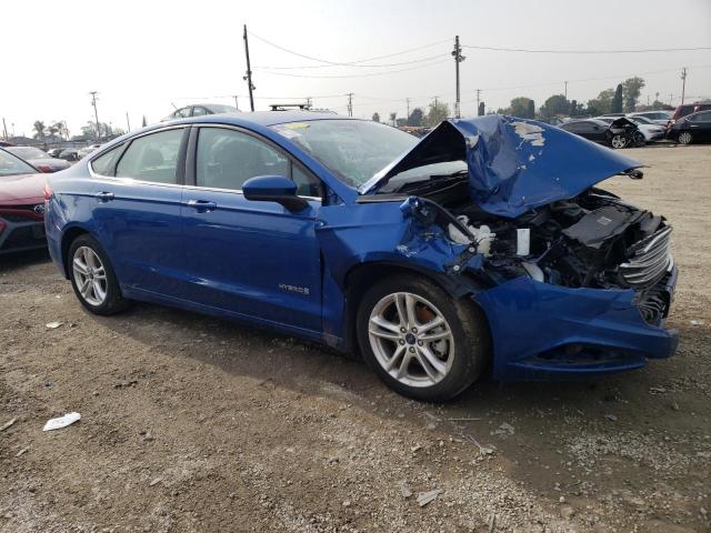 3FA6P0UU4JR273646 - 2018 FORD FUSION S HYBRID BLUE photo 4