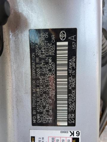 JTNBE46K273043687 - 2007 TOYOTA CAMRY CE SILVER photo 12