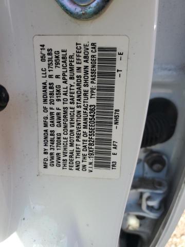 19XFB2F55EE054363 - 2014 HONDA CIVIC LX Սպիտակ լուսանկար 12