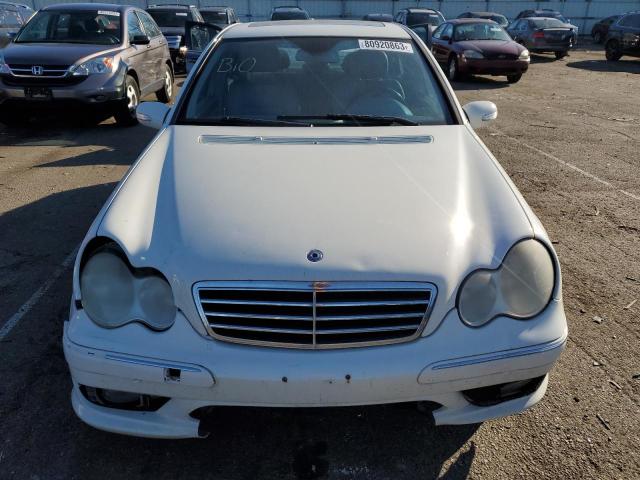 WDBRF52HX7F908127 - 2007 MERCEDES-BENZ C 230 WHITE photo 5