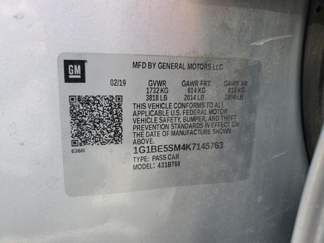 1G1BE5SM4K7145763 - 2019 CHEVROLET CRUZE LT Күміс фото 12