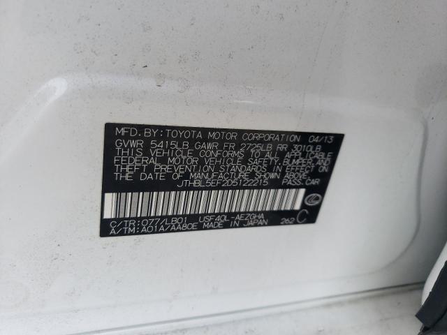 JTHBL5EF2D5122215 - 2013 LEXUS LS 460 WHITE photo 12