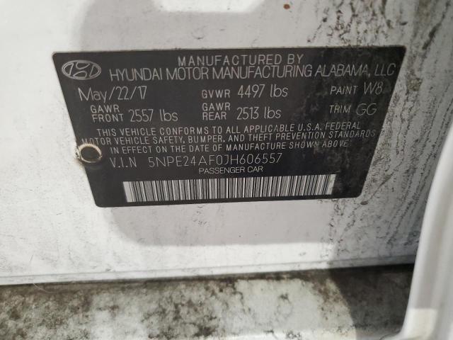 5NPE24AF0JH606557 - 2018 HYUNDAI SONATA SE WHITE photo 12