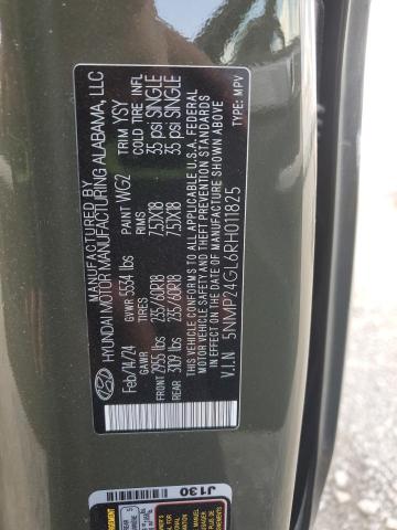 5NMP24GL6RH011825 - 2024 HYUNDAI SANTA FE SEL GREEN photo 13