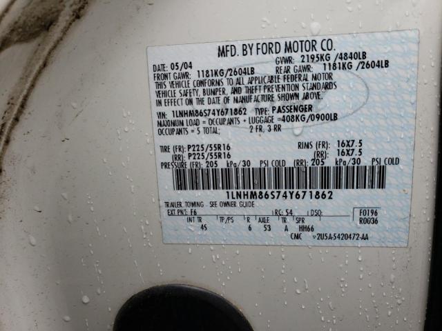 1LNHM86S74Y671862 - 2004 LINCOLN LS Ağ foto 12