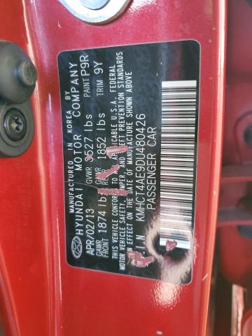 KMHCT4AE9DU480426 - 2013 HYUNDAI ACCENT GLS RED photo 12