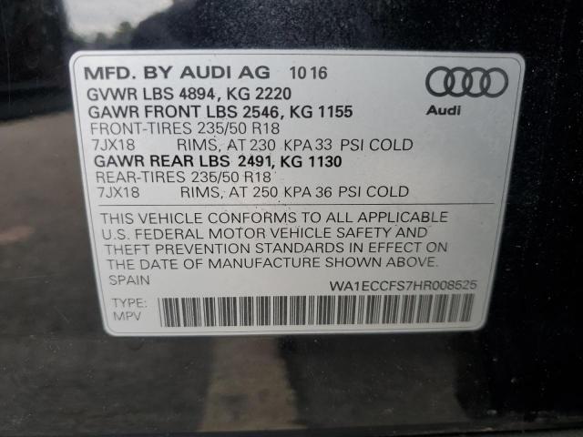 WA1ECCFS7HR008525 - 2017 AUDI Q3 PREMIUM 黑色 照片 13