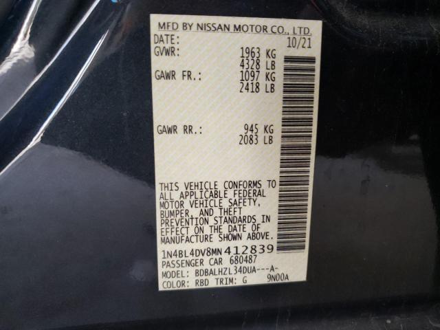 1N4BL4DV8MN412839 - 2021 NISSAN ALTIMA SV GRAY photo 12