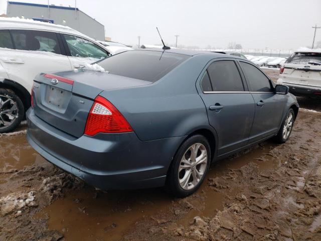 3FAHP0HA4CR144141 - 2012 FORD FUSION SE BLUE photo 3