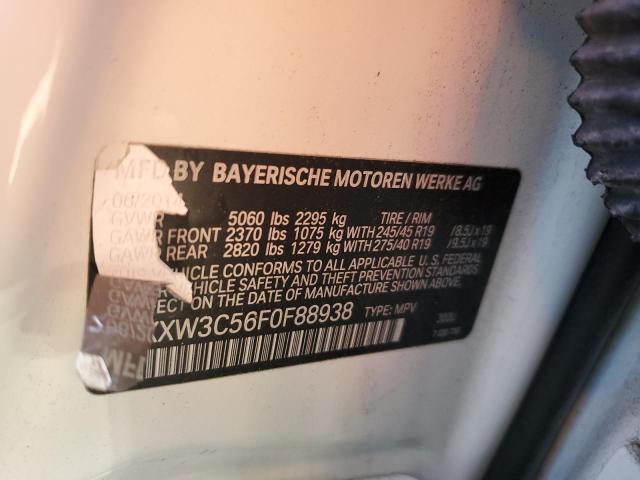 5UXXW3C56F0F88938 - 2015 BMW X4 XDRIVE28I WHITE photo 12