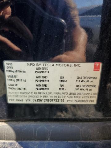 5YJSA1CN9DFP23159 - 2013 TESLA MODEL S Azul foto 12