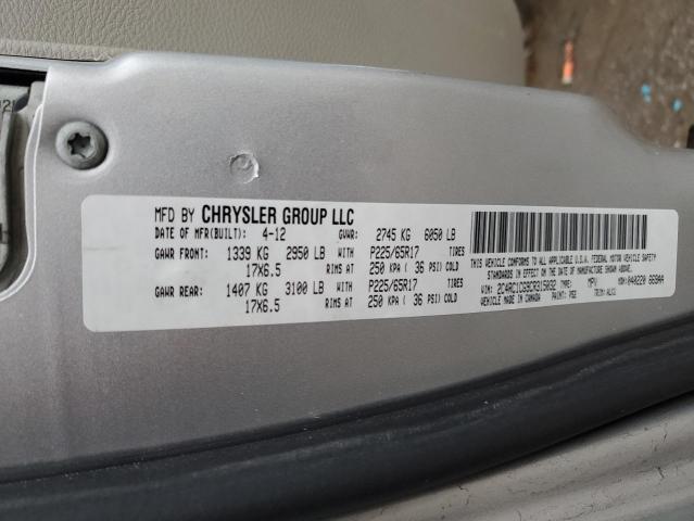 2C4RC1CG9CR315032 - 2012 CHRYSLER TOWN & COU TOURING L SILVER photo 14