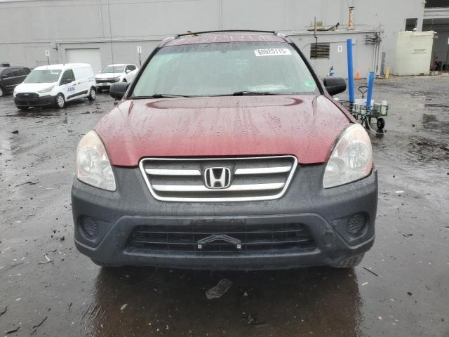 JHLRD78896C020854 - 2006 HONDA CR-V EX BURGUNDY photo 5