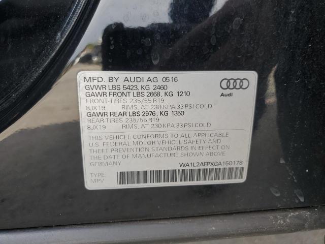 WA1L2AFPXGA150178 - 2016 AUDI Q5 PREMIUM PLUS შავი ფოტო 13