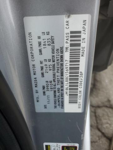 JM1BL1L88C1569717 - 2012 MAZDA 3 I 银色 照片 12